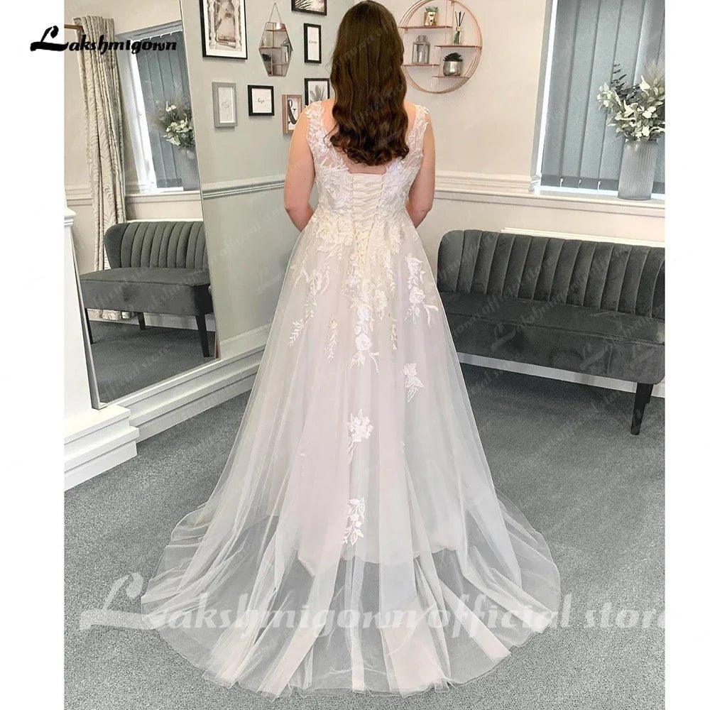 NumberSea Beach Wedding Dresses 2025 A-Line Sleeveless Lace With Appliques 2025 Spring & Summer Bridal Gown