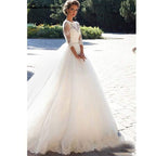NumberSea Beach Wedding Dresses Lace Appliqued V Neck A Line