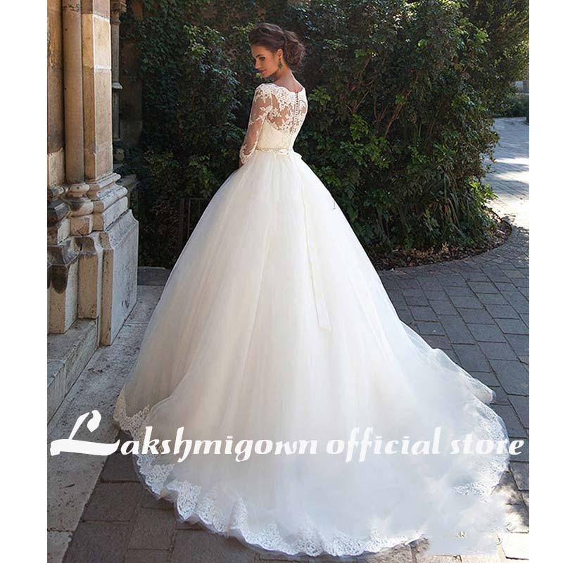 NumberSea Beach Wedding Dresses Lace Appliqued V Neck A Line