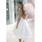 NumberSea Beach Wedding Dresses Sexy Spaghetti Straps Backless