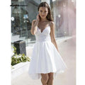 NumberSea Beach Wedding Dresses Sexy Spaghetti Straps Backless