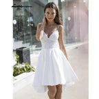 NumberSea Beach Wedding Dresses Sexy Spaghetti Straps Backless