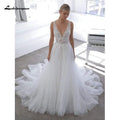 NumberSea Beach Wedding Dresses Soft Tulle Lace