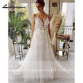 NumberSea Beach Wedding Dresses Tulle Long Lace Beach Bridal Gown