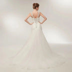 NumberSea Beach Wedding Dresses Vestido Noiva Simple White Tulle V-neck Bridal Gown robe de mariage vestido de noiva sereia