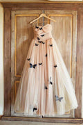 NumberSea Beautiful Butterfly Wedding Dresses Sweetheart Ruffles Bridal Gown,MW391