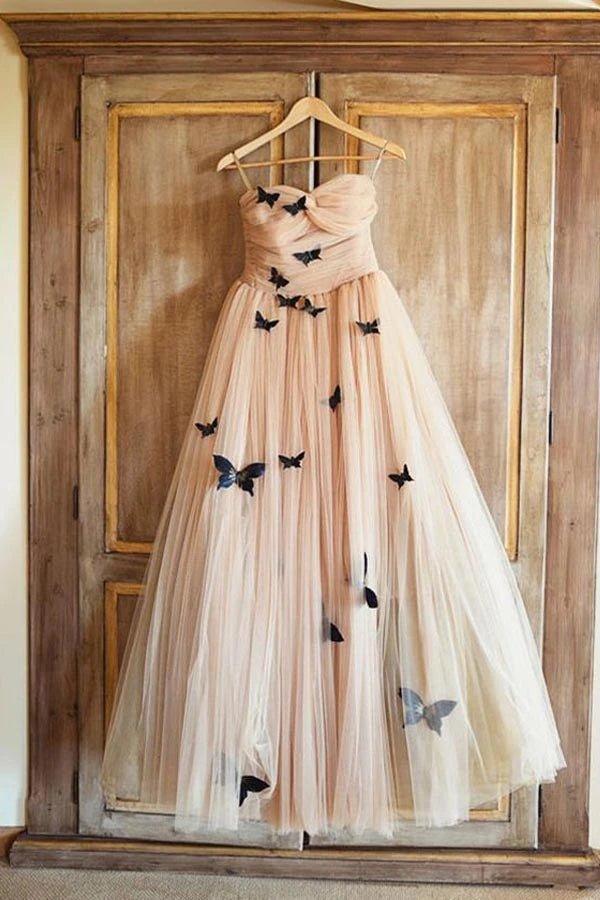 NumberSea Beautiful Butterfly Wedding Dresses Sweetheart Ruffles Bridal Gown,MW391