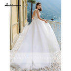 NumberSea Behemia Boho Wedding Dresses V-Neck A-Line Vestido De Novia Vintage Lace Bridal Gowns Sweep Train White Long Robe De Mariée