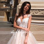 NumberSea Blush Pink Princess Wedding Dress Elegant Applique