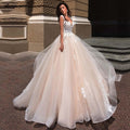 NumberSea Blush Pink Princess Wedding Dress Elegant Applique