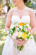 NumberSea Blush Pink Tulle Lace Sweetheart Wedding Dresses, A-line Bridal Gowns, MW607