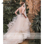 NumberSea Boho Lace Wedding Dresses 2021 Lakshmigown Vestido de Noche New V Neck Luxury Beading Sexy Lace Bridal Gown Robe Mariee