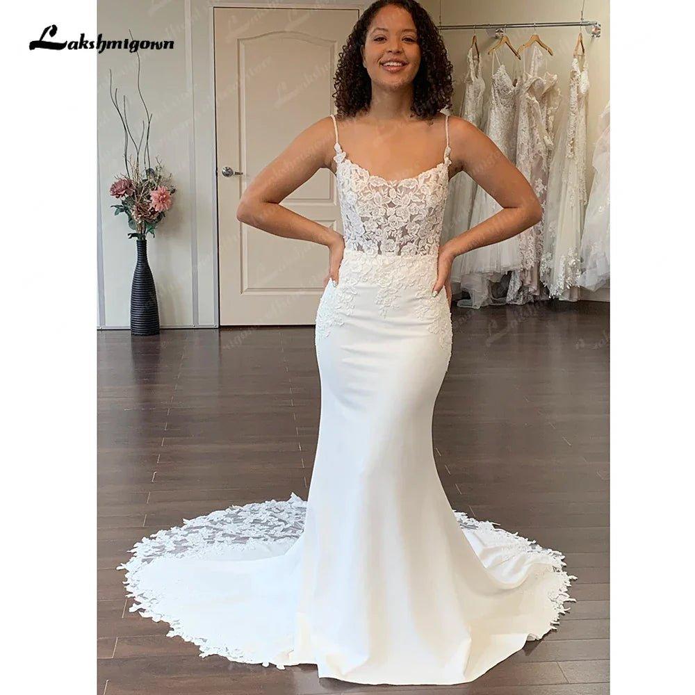 NumberSea Boho Mermaid Beach Wedding Dress 2025 Special Occasion Backless Crepe Long Bridal Gowns New Mariage