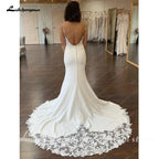 NumberSea Boho Mermaid Beach Wedding Dress 2025 Special Occasion Backless Crepe Long Bridal Gowns New Mariage