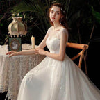 NumberSea Boho robe de mariee vestido novia wedding dress longue Robe De Soiree simple robe de soiree bride to be gown lace robe