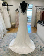 NumberSea Boho Wedding Dresses Lace Appliques A-Line Backless Court Train Bridal Gown Vestido De Novia