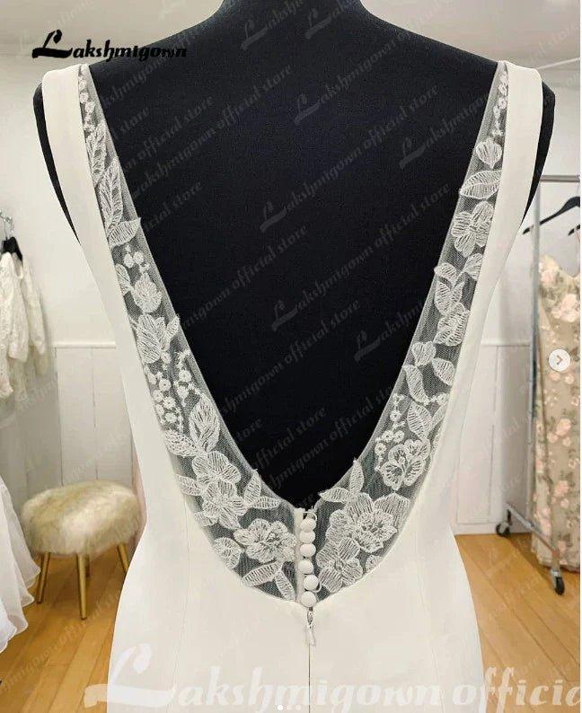 NumberSea Boho Wedding Dresses Lace Appliques A-Line Backless Court Train Bridal Gown Vestido De Novia