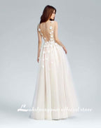 NumberSea Charming A Line Boho Wedding Dresses Lace Appliques