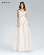 NumberSea Charming A Line Boho Wedding Dresses Lace Appliques