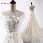 NumberSea Charming A-line Scoop Floor-length Wedding Dress