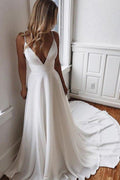 NumberSea Cheap Spaghetti Straps Lace See Through Wedding Dresses Online,Cheap Unique Bridal Dresses,MW423