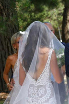NumberSea Cheap V-Neck Sleeveless V-Back Hollow Beach Wedding Dress,MW295