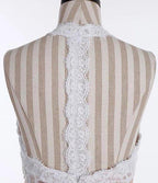 NumberSea Chiffon A-Line Halter Sleeveless Long Beach Wedding Dress with Lace,MW336