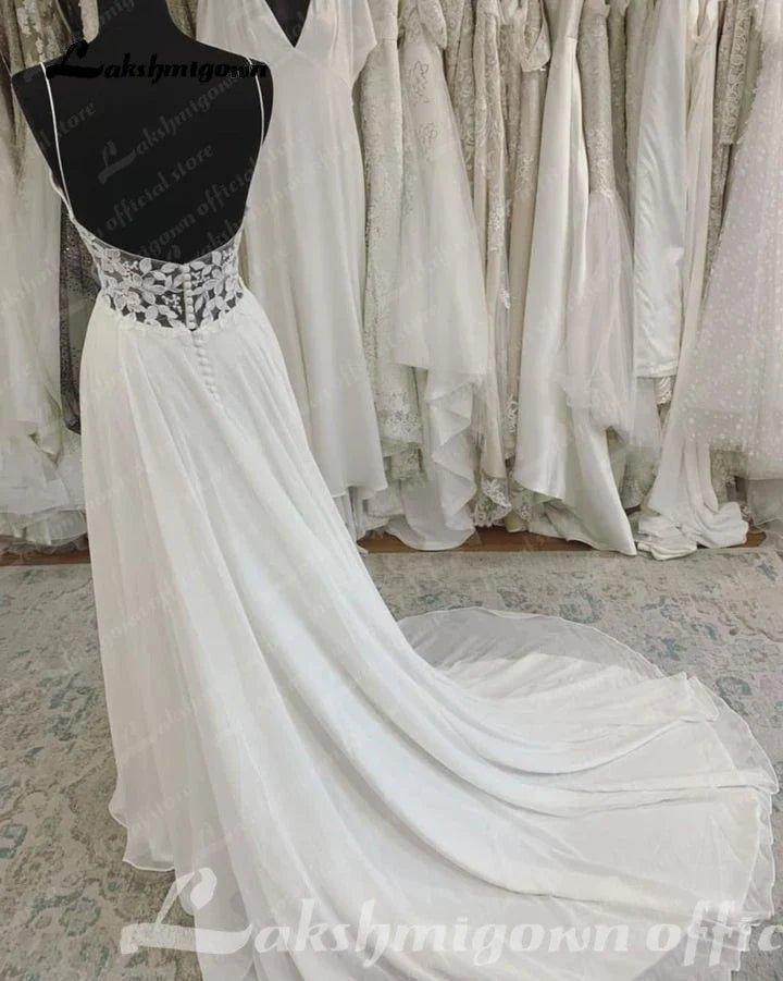 NumberSea Chiffon A Line Wedding Dress Beach Summer 2025 Abito Sposa Donna Elegant Bridal boho Gowns Lace Bodice