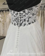 NumberSea Chiffon A Line Wedding Dress Beach Summer 2025 Abito Sposa Donna Elegant Bridal boho Gowns Lace Bodice