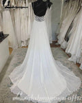 NumberSea Chiffon A Line Wedding Dress Beach Summer 2025 Abito Sposa Donna Elegant Bridal boho Gowns Lace Bodice