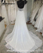 NumberSea Chiffon A Line Wedding Dress Beach Summer 2025 Abito Sposa Donna Elegant Bridal boho Gowns Lace Bodice