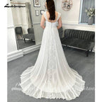NumberSea Chiffon Beach Wedding Dresses For Women 2025 Bride Luxury Lace Long Boho Wedding Gowns Open Back