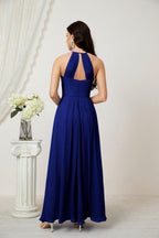 Baoleely Chiffon Halter Bridesmaid Dresses Long A-Line Formal Evening Dress 2805