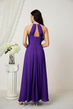 Baoleely Chiffon Halter Bridesmaid Dresses Long A-Line Formal Evening Dress 2805