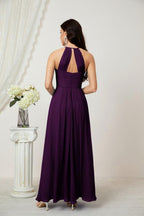 Baoleely Chiffon Halter Bridesmaid Dresses Long A-Line Formal Evening Dress 2805