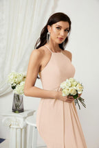 Baoleely Chiffon Halter Bridesmaid Dresses Long A-Line Formal Evening Dress 2805