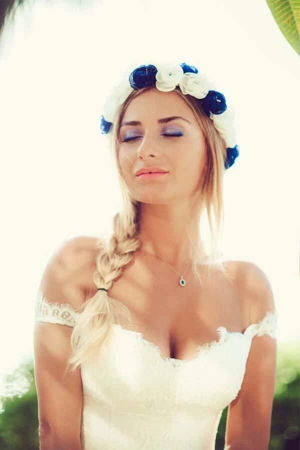NumberSea Chiffon Lace Off-the-Shoulder Beach Wedding Dresses With Side Slit, MW827