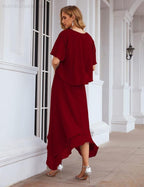 Sunnderly Chiffon Plus Size Mother of Bride Dresses with Jacket Formal Dresses for Wedding SY28073