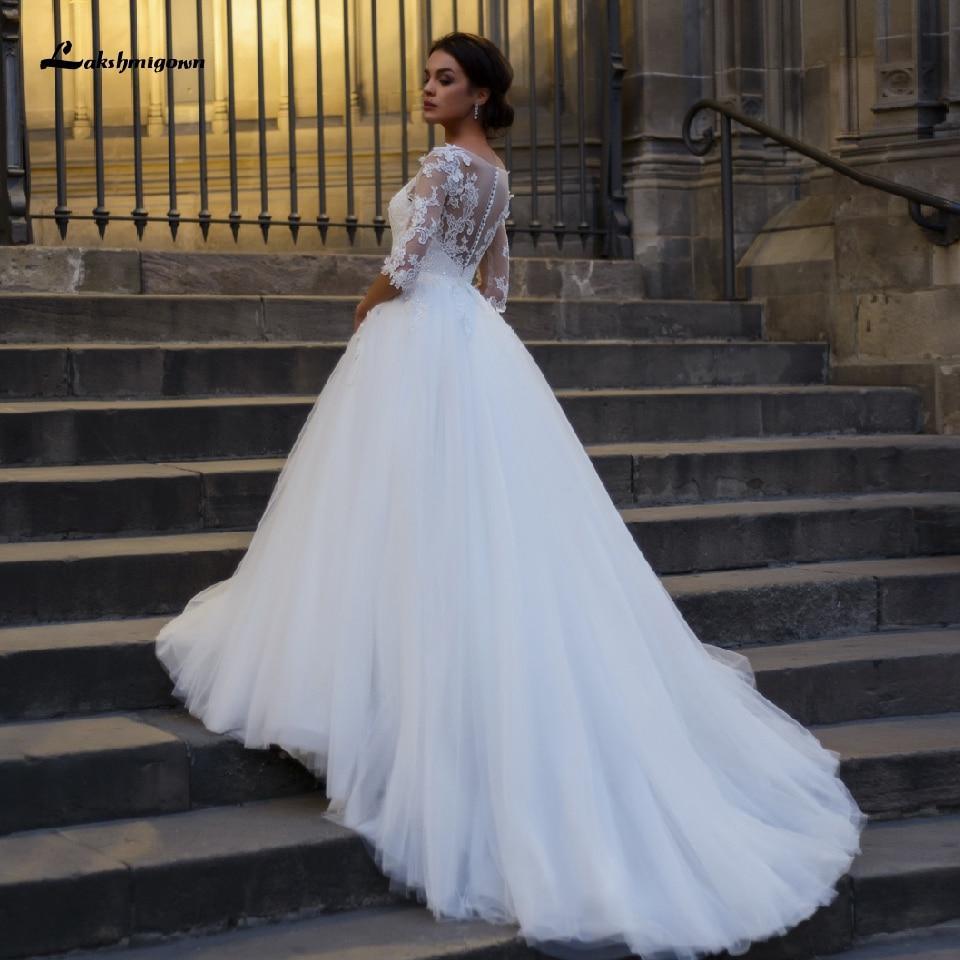 NumberSea Country Princess Bridal Gown Wedding Dress with Sleeves