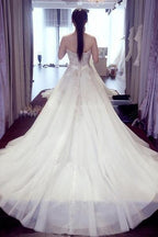 NumberSea Crystal Lace A Line Wedding Dresses, Sweetheart Wedding Gowns, Bridal Dress, MW104