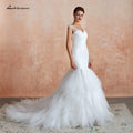 NumberSea Dubai African Mermaid Wedding Dress Lace Up Back Luxury