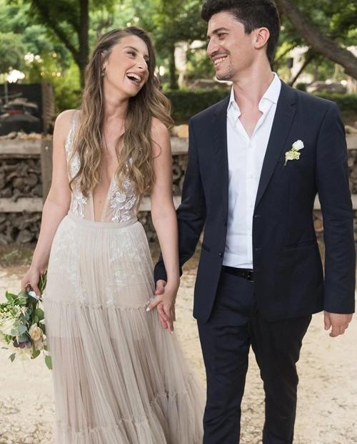 NumberSea Embroidery A-Line Appliques V-neck Bohemain Tulle Wedding Dress,MW441