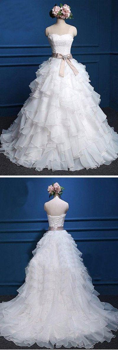NumberSea Fabulous Cute Chiffon Sweetheart Top Lace Wedding Dresses, Bridal Gown, MW109