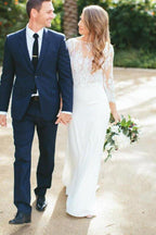 NumberSea Flowy Boho Lace Two Piece Mermaid Chiffon Skirt Wedding Dresses