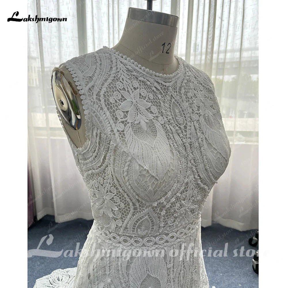 NumberSea Full Lace A Line Ivory Wedding Dress Open Back 2025 Sweep/ Brush Train Bridal Gowns sukienka na wesele