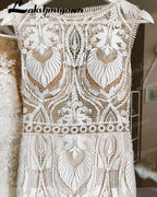 NumberSea Full Lace A Line Ivory Wedding Dress Open Back 2025 Sweep/ Brush Train Bridal Gowns sukienka na wesele