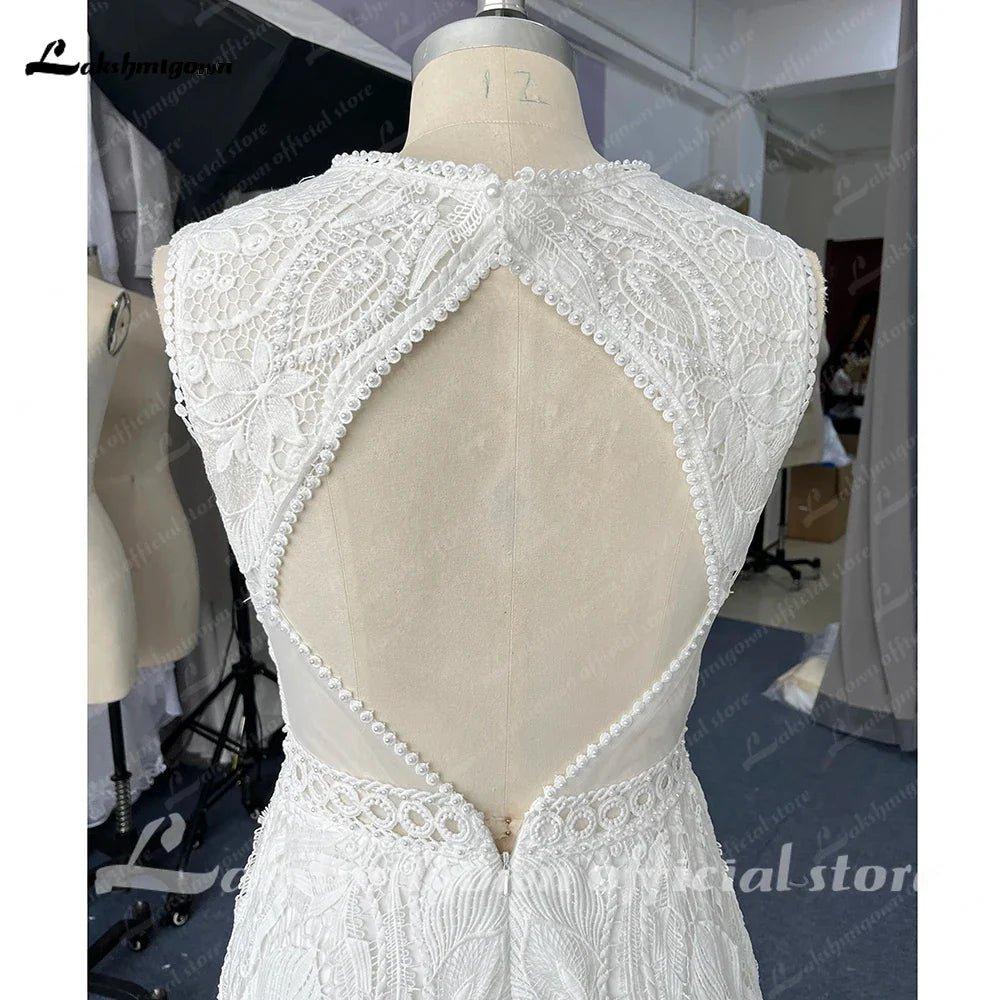 NumberSea Full Lace A Line Ivory Wedding Dress Open Back 2025 Sweep/ Brush Train Bridal Gowns sukienka na wesele