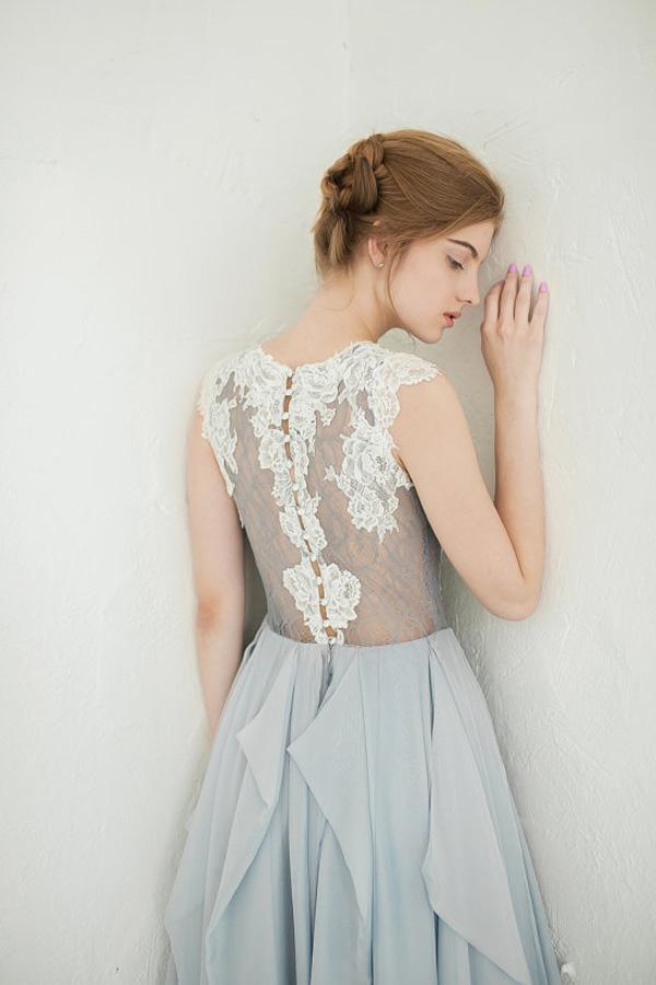 NumberSea Gorgeous Inexpensive Lace Tulle Wedding Dress Boho Bridal Dresses