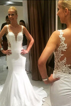 NumberSea Gorgeous Vintage Mermaid Lace Backless Sweetheart Long Wedding Dresses, MW164
