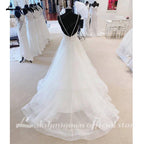 NumberSea Ivory Wedding Dresses For Women V-Neck Tiered Tulle A-Line Long Wedding Gowns Luxury Sexy Bride Dress vestidos